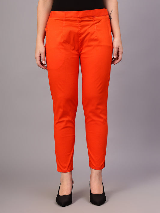 Jolie Fille Regular Fit Women Orange Trousers