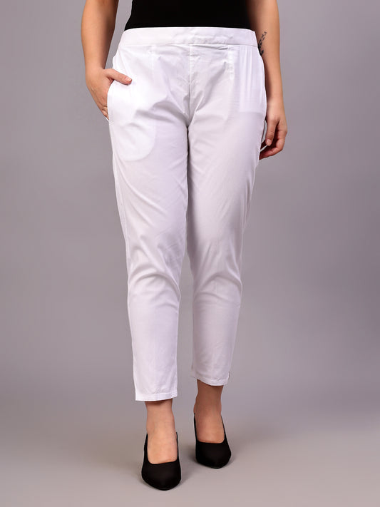 Jolie Fille Regular Fit Women White Trousers
