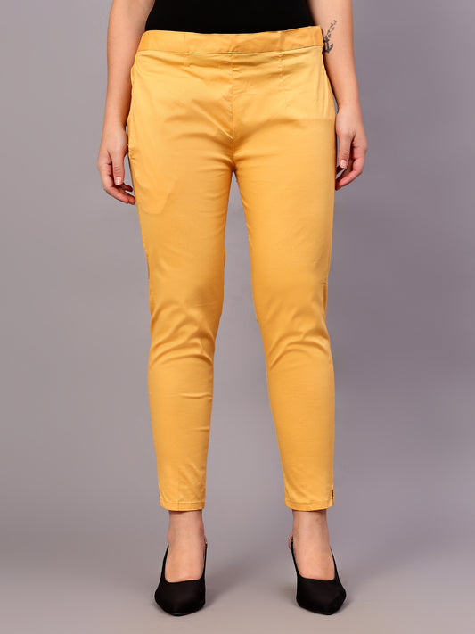 Jolie Fille Regular Fit Women Yellow Trousers